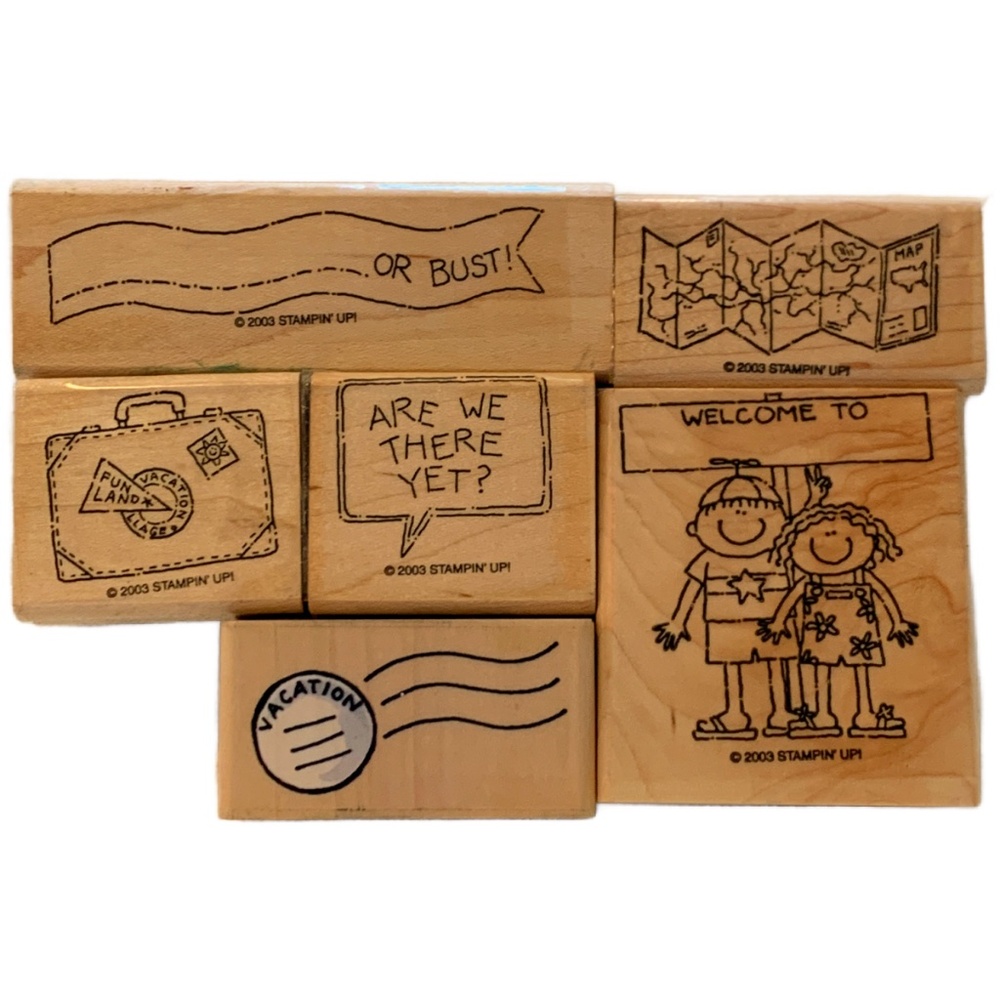 Vintage Stampin' Up Travel Time Suitcase, Kids, Map Stamps & Stampede Vacation